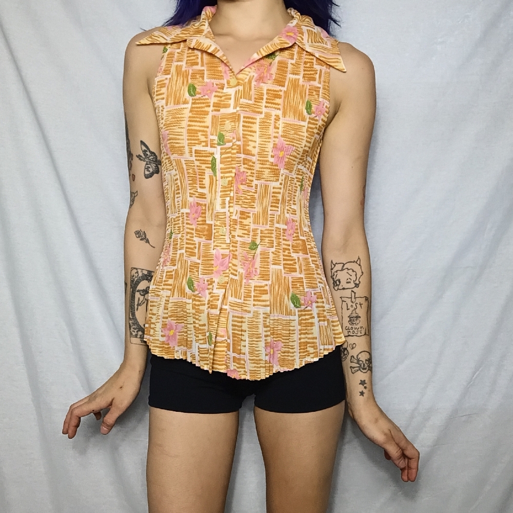 FP Movement by Free People Orange and Pink Blouse